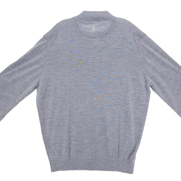 JOHNNIE-O Baron Merino Wool Blend 1/4 Zip Sweater Light Gray Heather Pullover XL - Picture 4 of 7